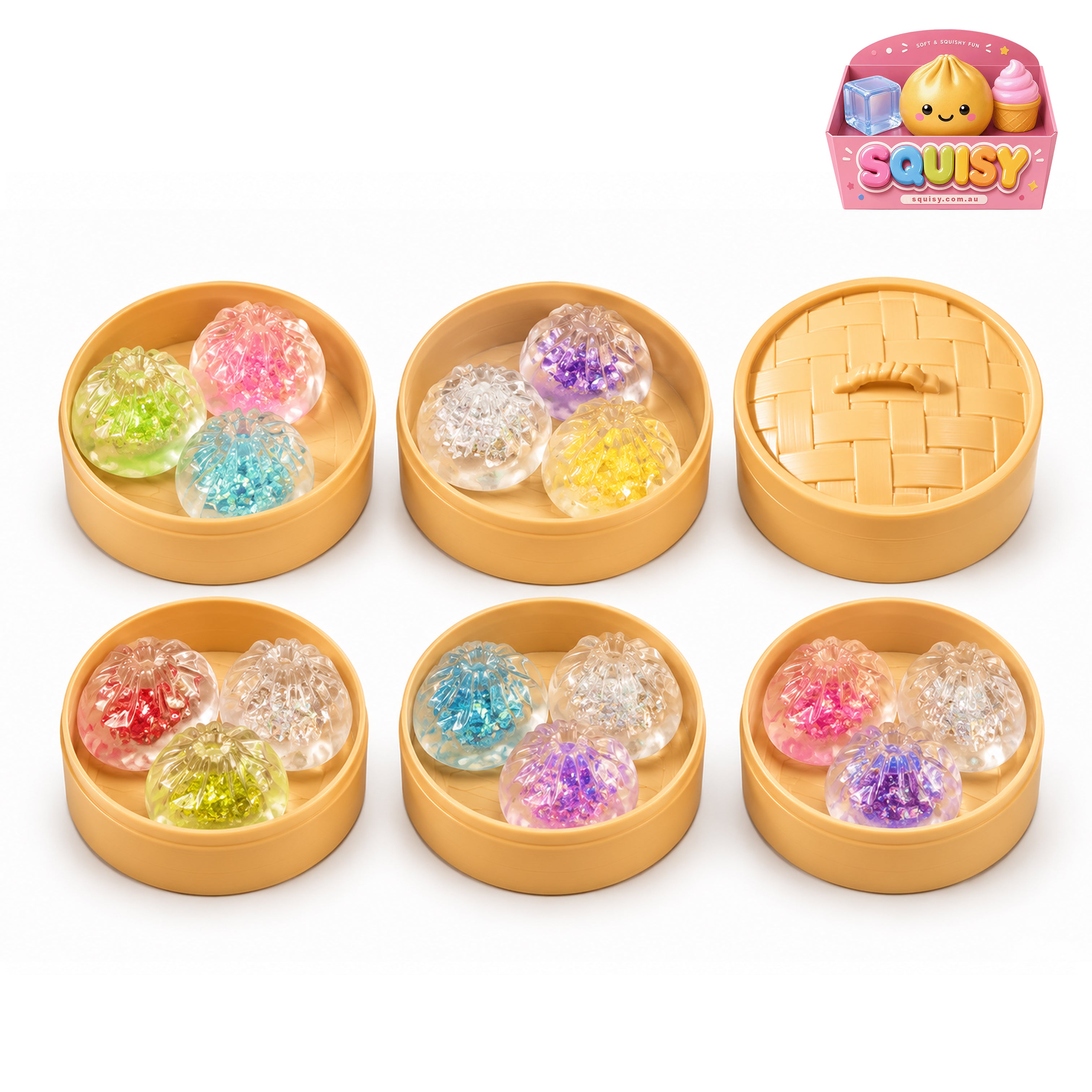 Crystal Dumpling Squishy Sensory Stress Relief Toy - 1-PIECE BOX
