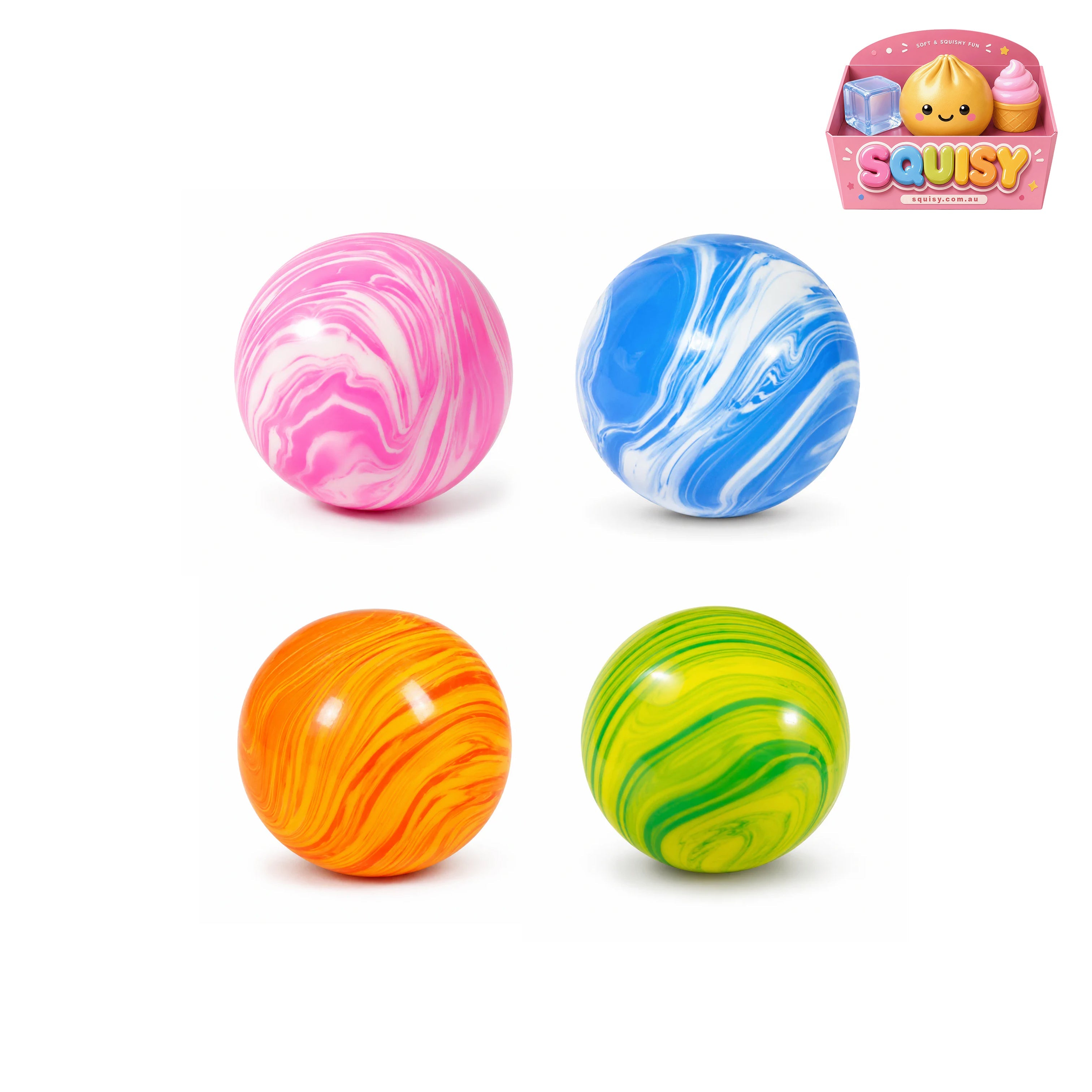 MARBLE Stress Squish Ball Relief Toy - 1-PIECE BOX