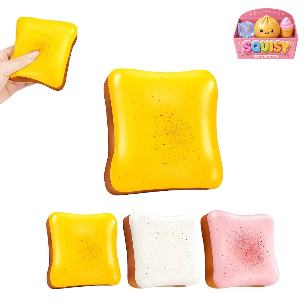 SQUISY Toasted Bread Squishy Sensory Stress Relief Toy - 1-PIECE BOX