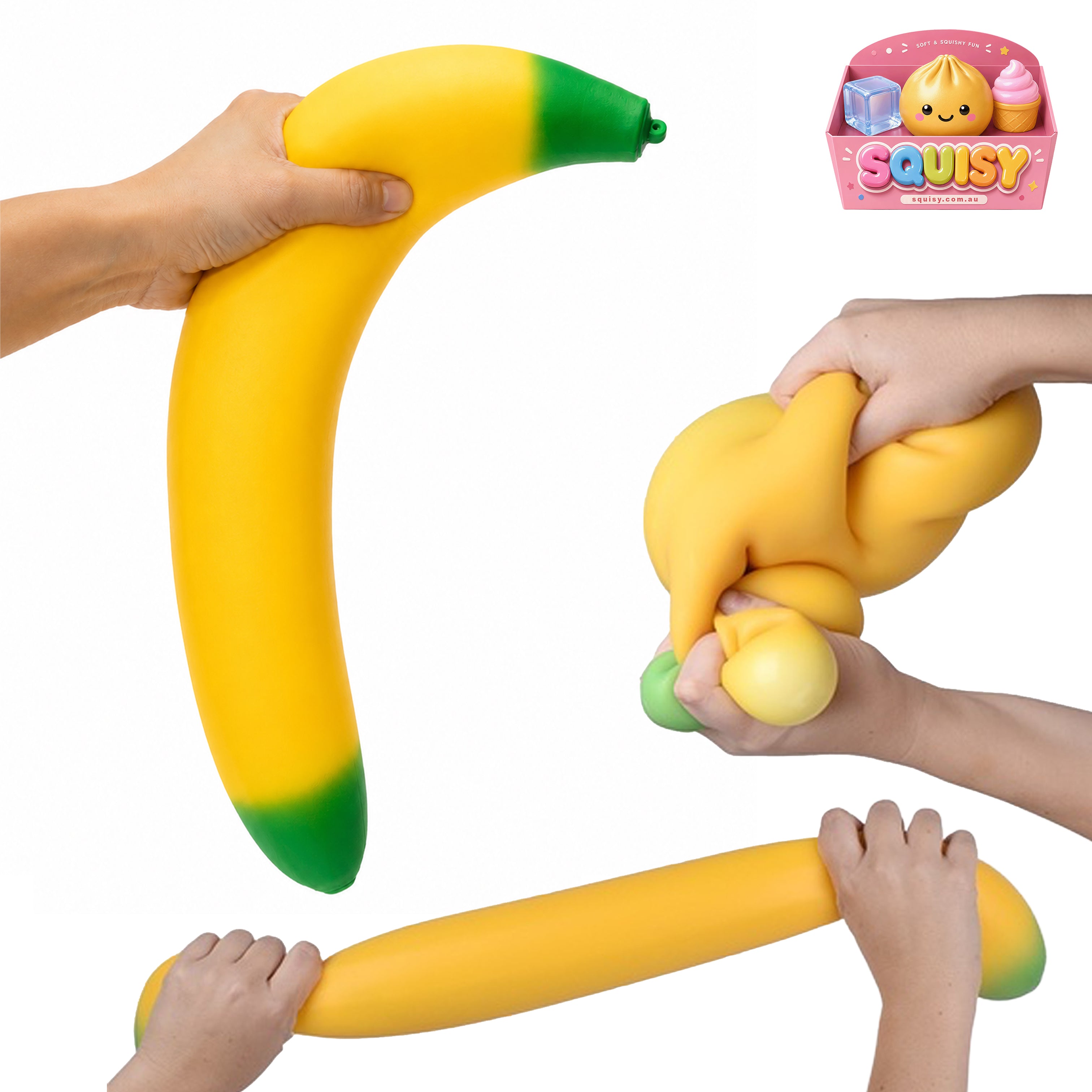 Giant Banana Squishy Sensory Stress Relief Toy - 1-PIECE BOX