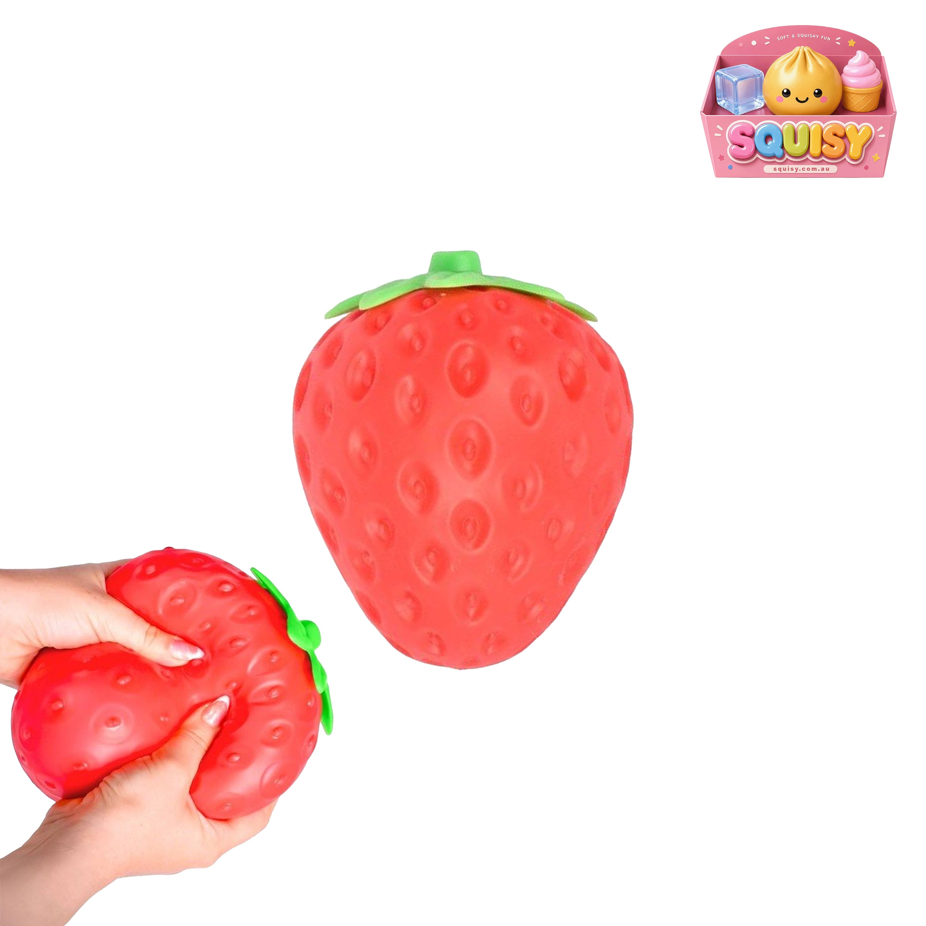 Giant Strawberry Squishy Sensory Stress Relief Toy - 1-PIECE BOX