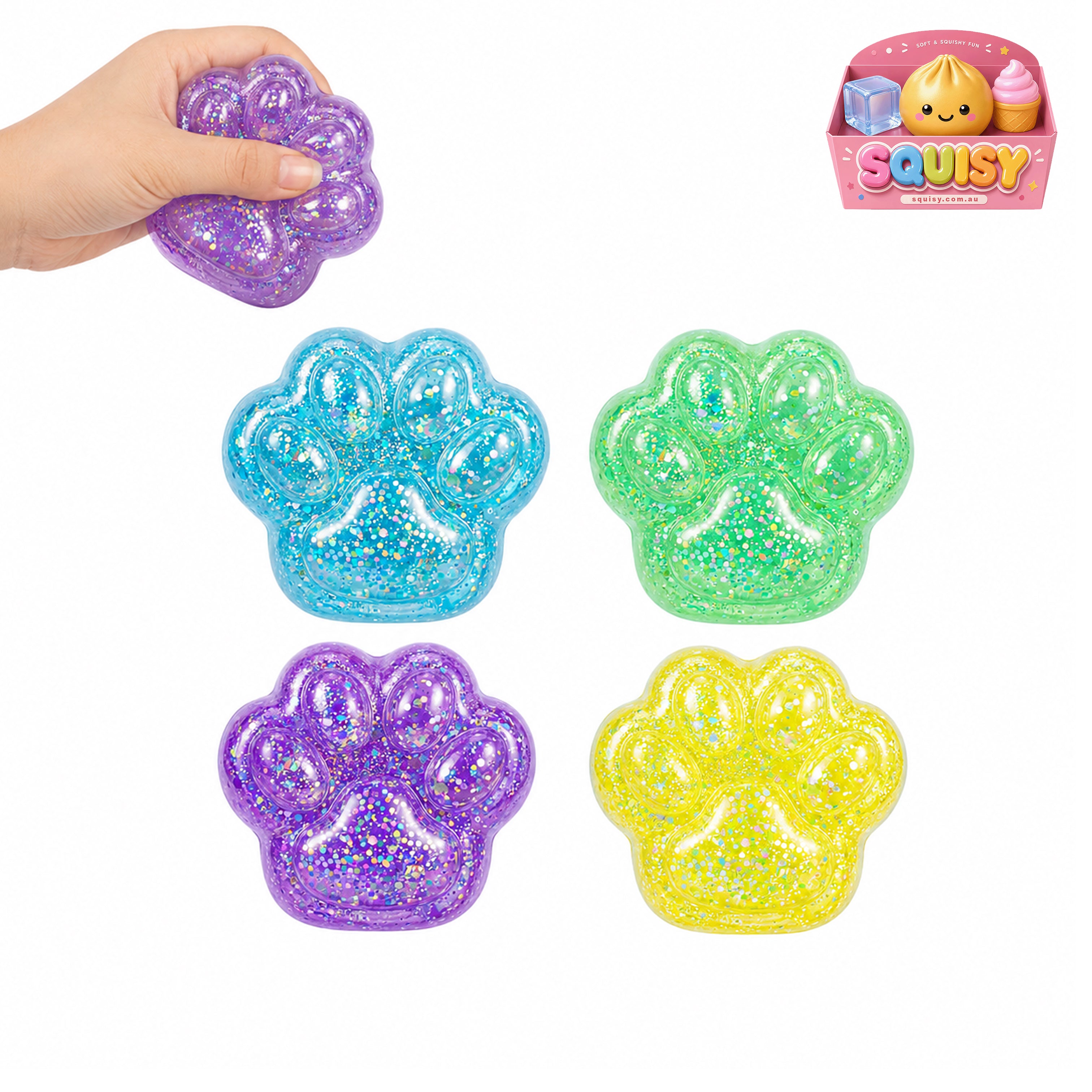 Cat Paw Squeeze Slow Rising Sensory Stress Relief Toy - 1-PIECE BOX