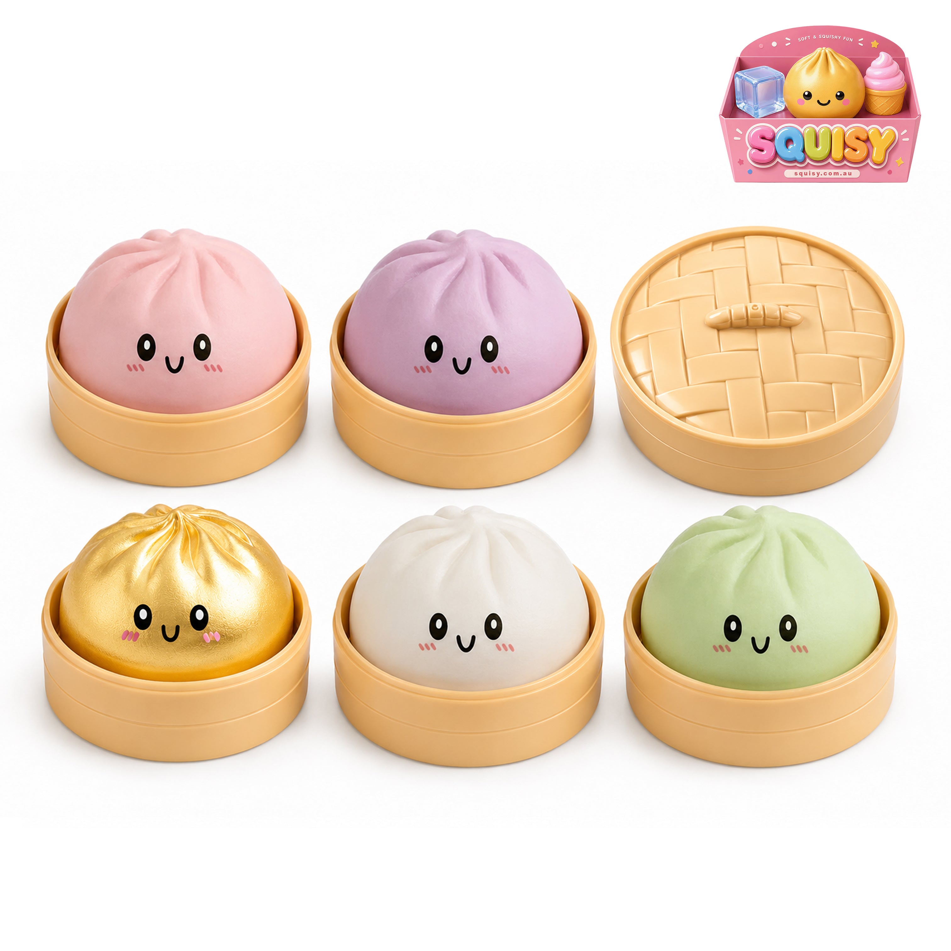 Viral Mystery Dumpling Squishy Sensory Stress Relief Toy - 1 Piece Squishy Box