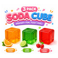 3 Pack Soda Cube - Orange Soda + Lime Soda + Cherry Soda Sensory Stress Relief Toy