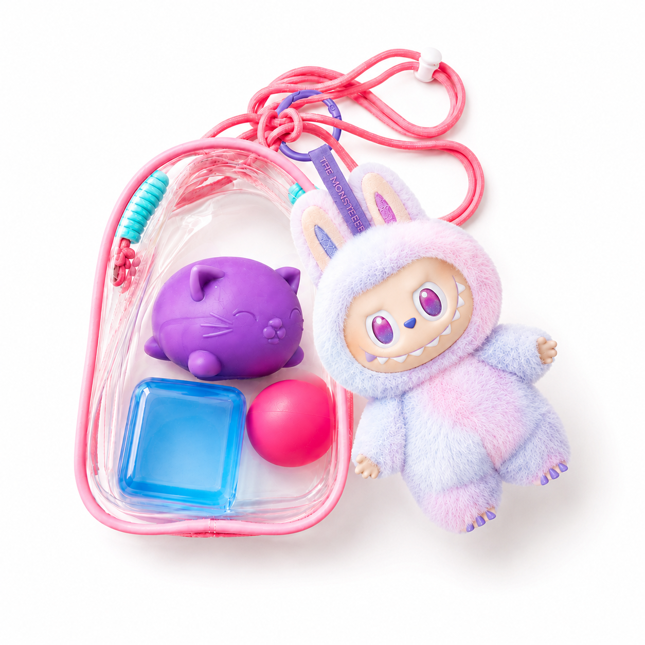 Squishy Charm Bag - 3 Squishies Inside + Charm Bag